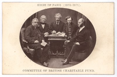 Komitéen for den britiske velgørende fond, der bistår de fattige under belejringen af Paris (1870-1871) (s/h foto) af English Photographer