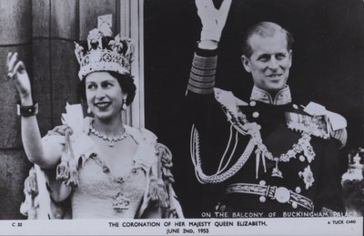 Kroningen af hendes majestæt Dronning Elizabeth, 2. juni 1953 (s/h-foto) af English Photographer