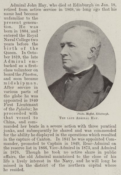 Afdøde admiral Hay af English Photographer