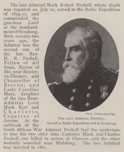 Afdøde Admiral Pechell, tjente i Baltic Expedition og i Sveaborg af English Photographer