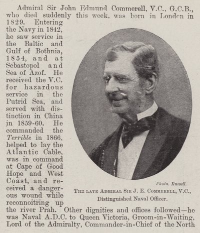Den afdøde admiral Sir J E Commerell, VC, Distinguished Naval Officer af English Photographer