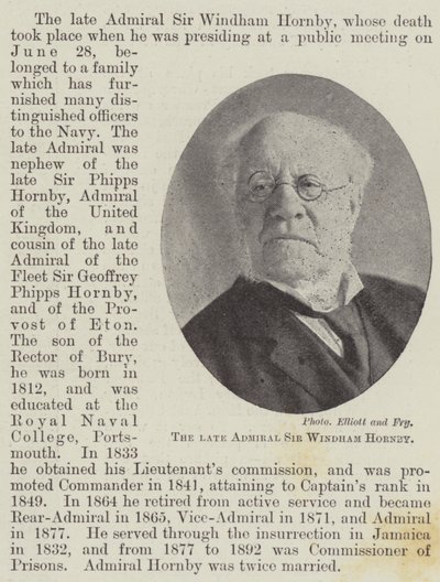 Den afdøde admiral Sir Windham Hornby af English Photographer