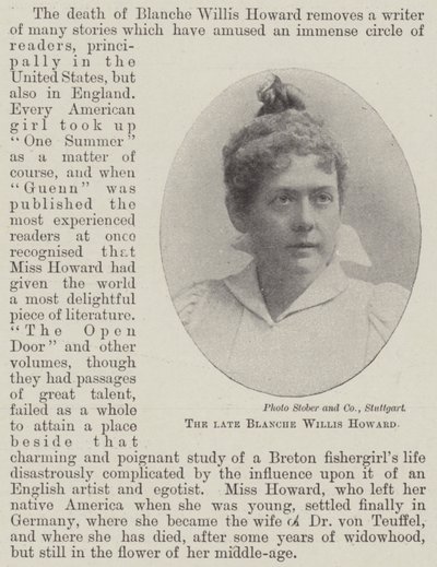 Afdøde Blanche Willis Howard af English Photographer