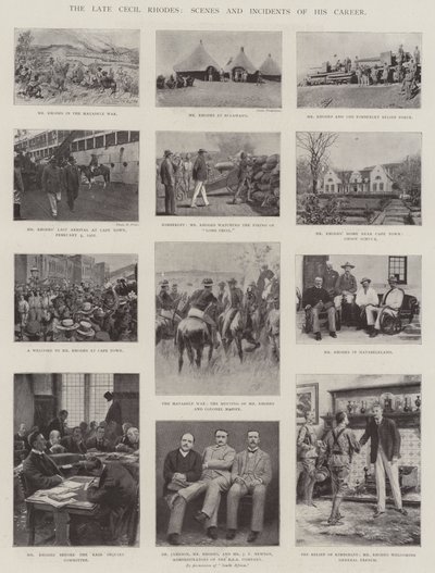Den afdøde Cecil Rhodes, scener og hændelser i hans karriere af English Photographer
