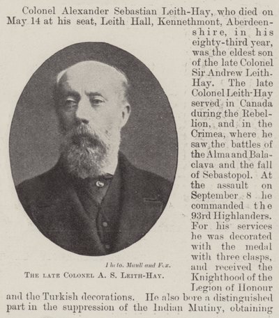 Den afdøde oberst AS Leith-Hay af English Photographer