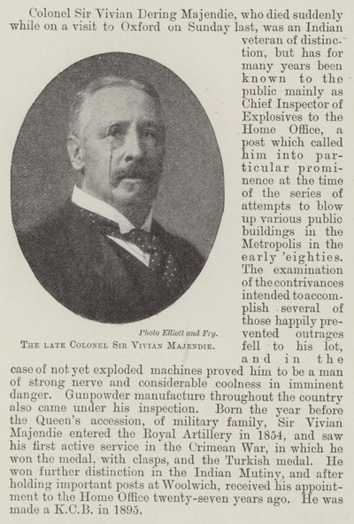 Den afdøde oberst Sir Vivian Majendie af English Photographer