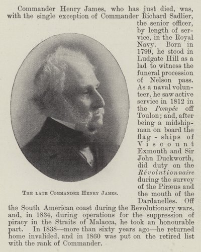 Den afdøde kommandør Henry James af English Photographer