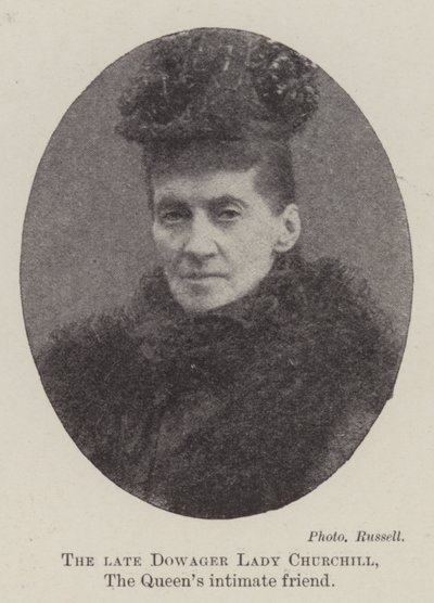 Den afdøde enke Lady Churchill, dronningens intime ven af English Photographer