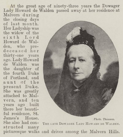 Den afdøde enkefrue Lady Howard de Walden af English Photographer