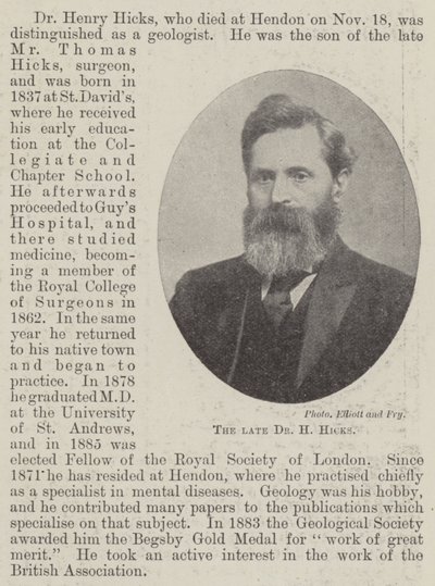 Den afdøde Dr H Hicks af English Photographer