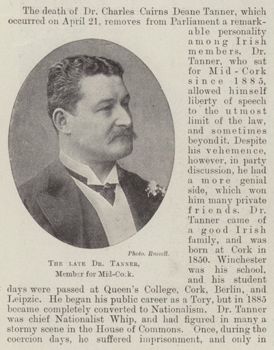 Afdøde Dr. Tanner, medlem af Mid-Cork af English Photographer