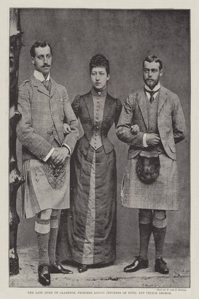 Den afdøde hertug af Clarence, prinsesse Louise (hertuginde af Fife) og prins George af English Photographer