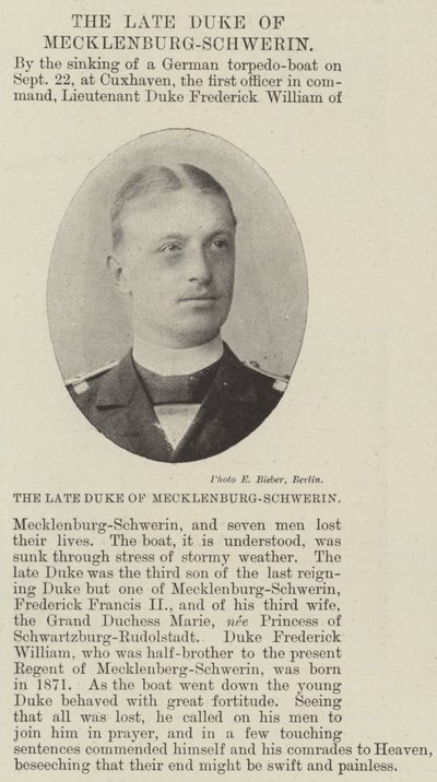 Den afdøde hertug af Mecklenburg-Schwerin af English Photographer