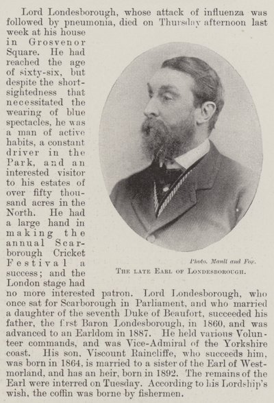Den afdøde jarl af Londesborough af English Photographer