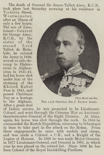 Den afdøde general Sir J Talbot Airey af English Photographer