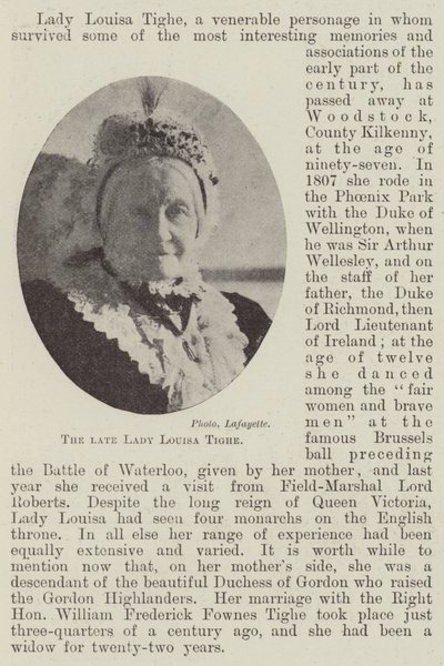Den afdøde Lady Louisa Tighe af English Photographer
