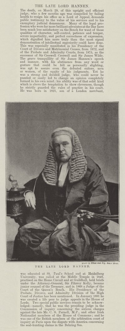 Afdøde Lord Hannen af English Photographer