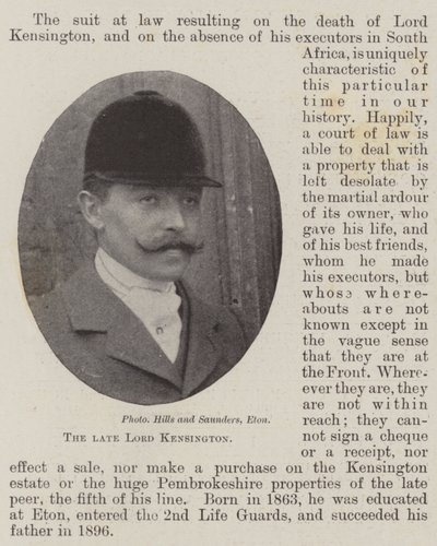 Der verstorbene Lord Kensington von English Photographer