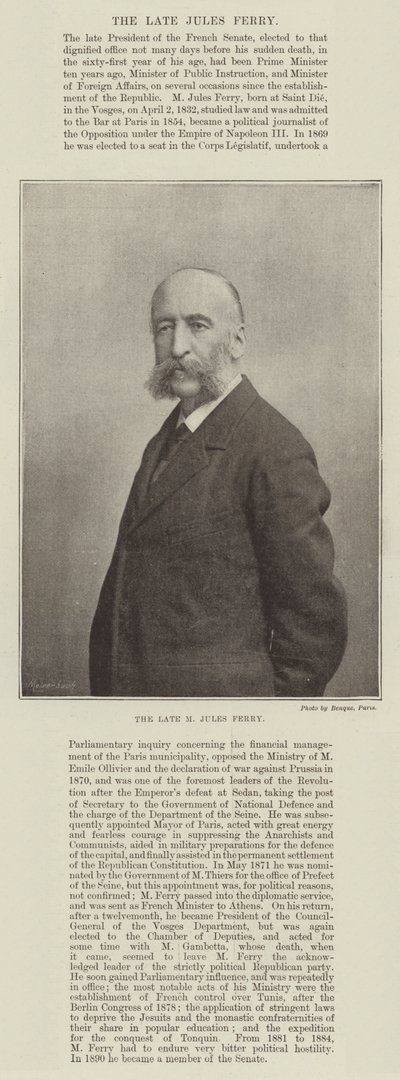 Den afdøde M Jules Ferry af English Photographer