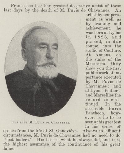 Den afdøde M Puvis de Chavannes af English Photographer
