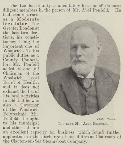 Afdøde hr. Abel Penfold af English Photographer
