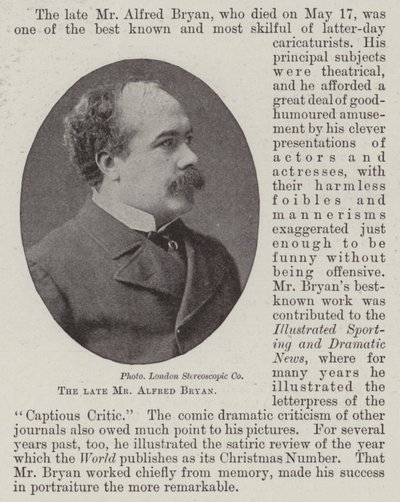 Afdøde hr. Alfred Bryan af English Photographer