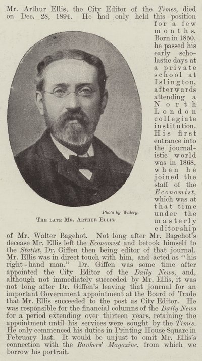 Afdøde hr. Arthur Ellis af English Photographer
