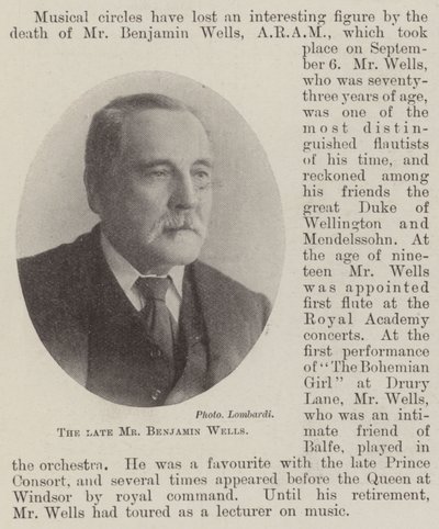 Afdøde hr. Benjamin Wells af English Photographer