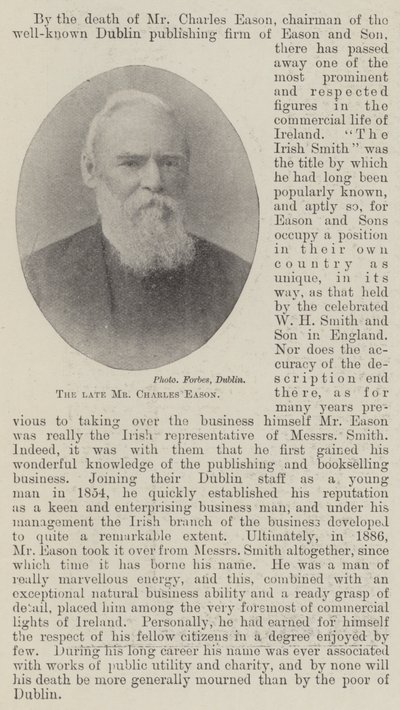Den afdøde hr. Charles Eason af English Photographer