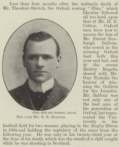 Afdøde hr. E R Balfour af English Photographer