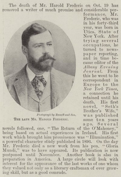 Afdøde hr. Harald Frederic af English Photographer