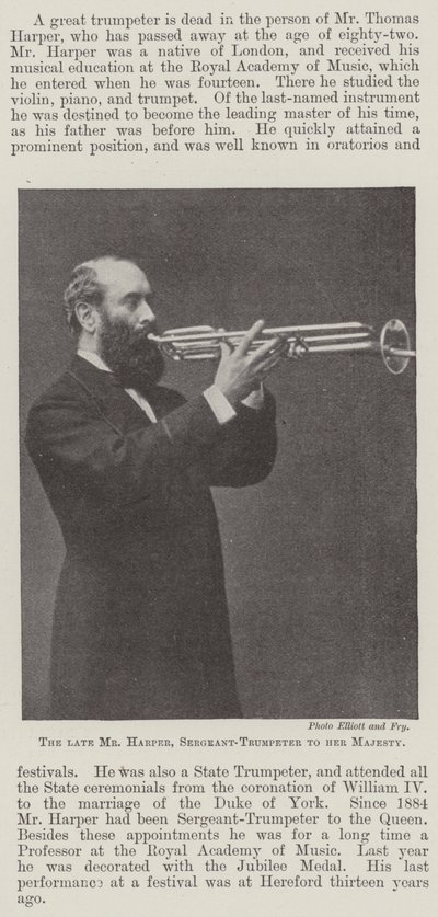Afdøde hr. Harper, sergent-trompetist for Hendes Majestæt af English Photographer