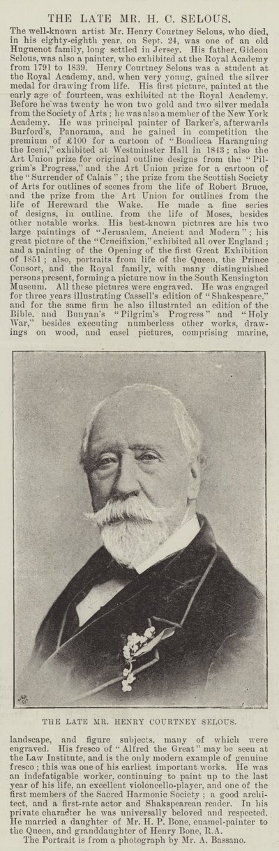 Afdøde hr. Henry Courtney Selous af English Photographer
