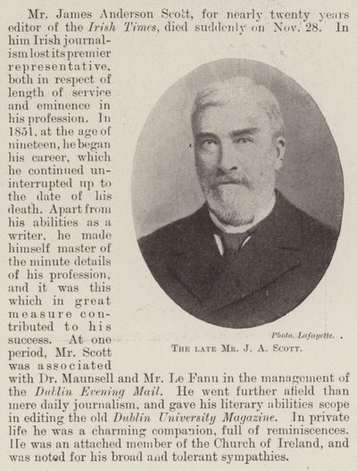 Den afdøde hr. J A Scott af English Photographer