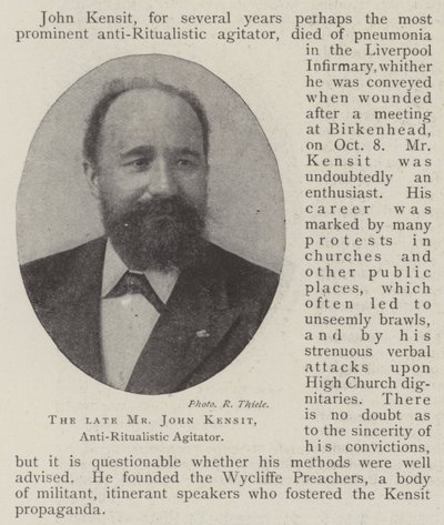 Den afdøde hr. John Kensit, anti-ritualistisk agitator af English Photographer