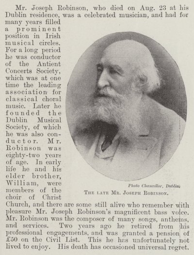 Den afdøde hr. Joseph Robinson af English Photographer