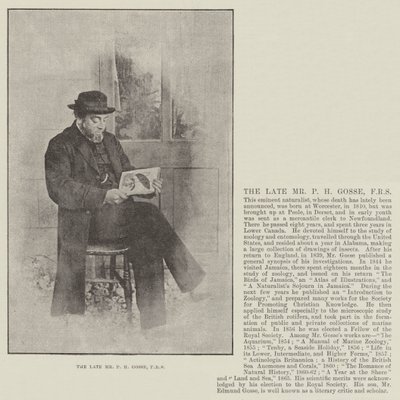 Afdøde hr. P H Gosse, FRS af English Photographer