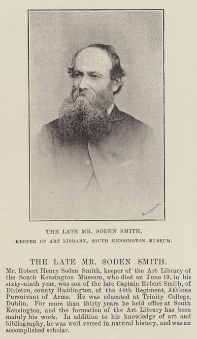 Soden Smith, Keeper of Art Library, South Kensington Museum af English Photographer