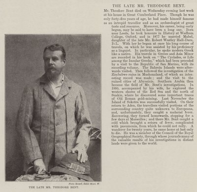 Den afdøde hr. Theodore Bent af English Photographer