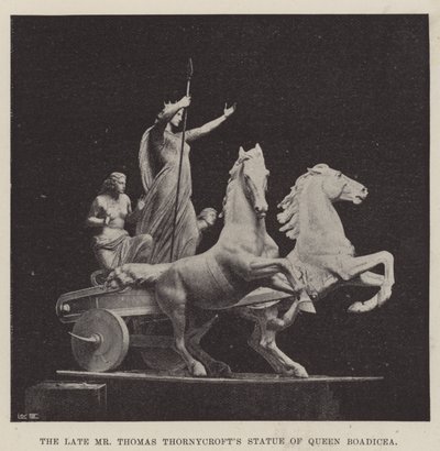 Den afdøde hr. Thomas Thornycrofts statue af dronning Boadicea af English Photographer