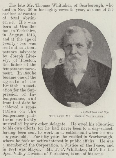 Afdøde hr. Thomas Whittaker af English Photographer