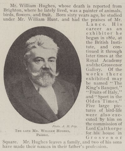 Afdøde hr. William Hughes, maler af English Photographer
