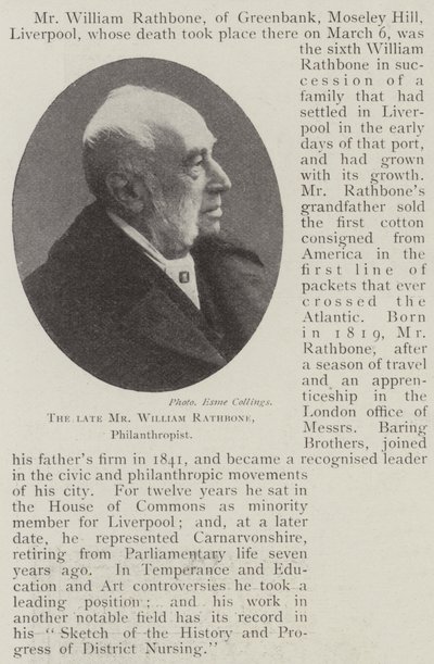 Afdøde Mr William Rathbone, filantrop af English Photographer