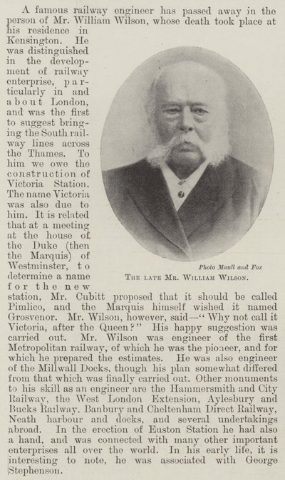Den afdøde hr. William Wilson af English Photographer