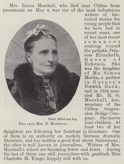 Afdøde fru E Marshall af English Photographer