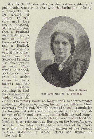 Afdøde fru W E Forster af English Photographer