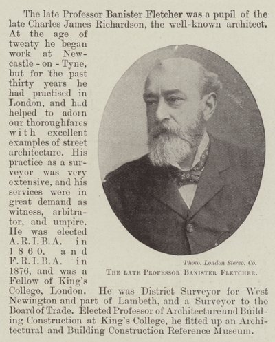 Den afdøde professor Banister Fletcher af English Photographer