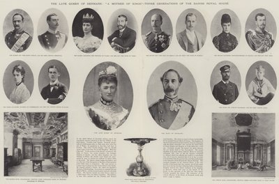 Den afdøde dronning af Danmark, Kongernes moder, tre generationer af det danske kongehus af English Photographer