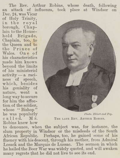 Afdøde pastor Arthur Robins af English Photographer