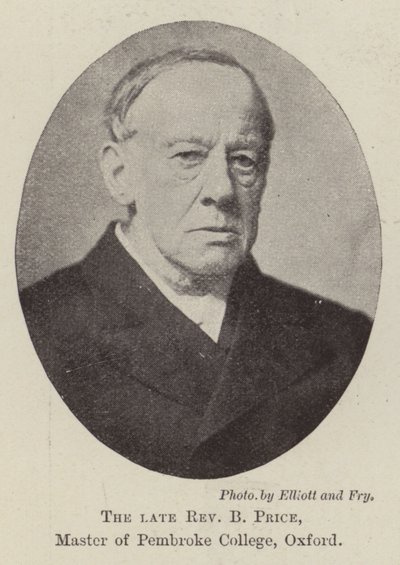 Den afdøde pastor B Price, Master of Pembroke College, Oxford af English Photographer